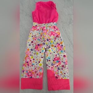 Spyder Bib Pink and Multicolor Kids Ski